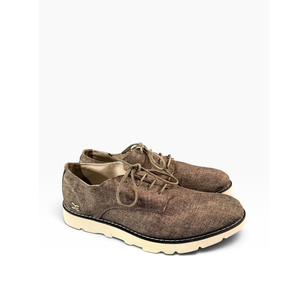 Hey Dude Verona Woven Men's 10 Oxford Shoes Taupe Brown Casual Comfort Gorpcore